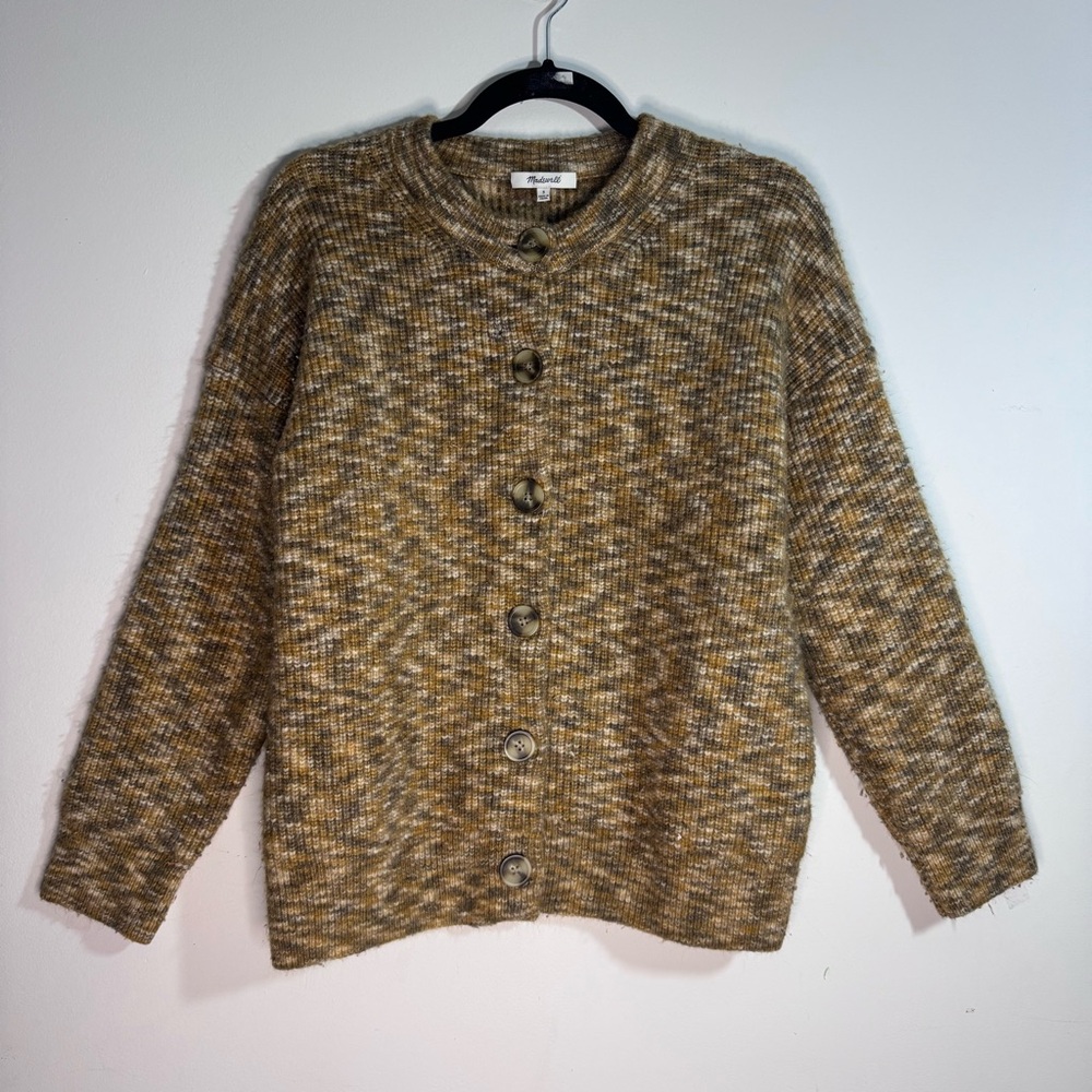 Madewell Marled Knit Cardigan Button Front Crew Neck Sweater Size S